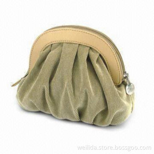 Corduroy Cosmetic Bag with New Design, Made of Polyester-cotton, PU and 190T Poly Materials